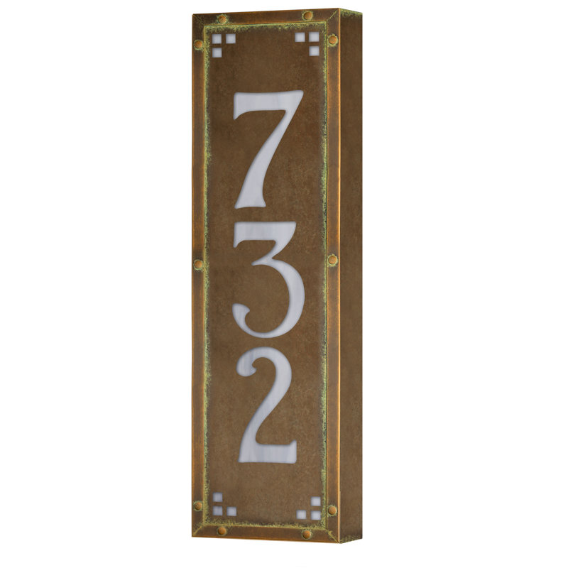 Plaque d'adresse murale personnalisable 12 V pour 3 numéros, Nouveau vert / blanc