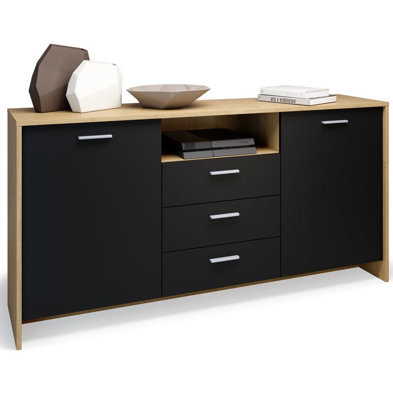 Dunnavent 150cm Sideboard, Black/Oak