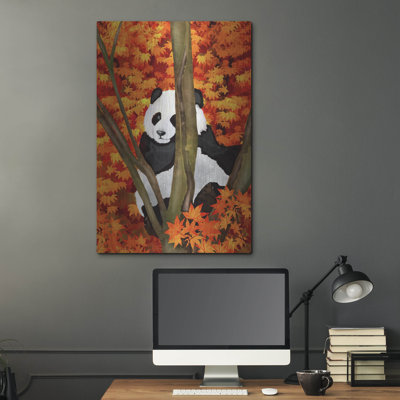  «Fall Panda» par Thatgrubgirl, art mural en métal, 24 po x 36 po