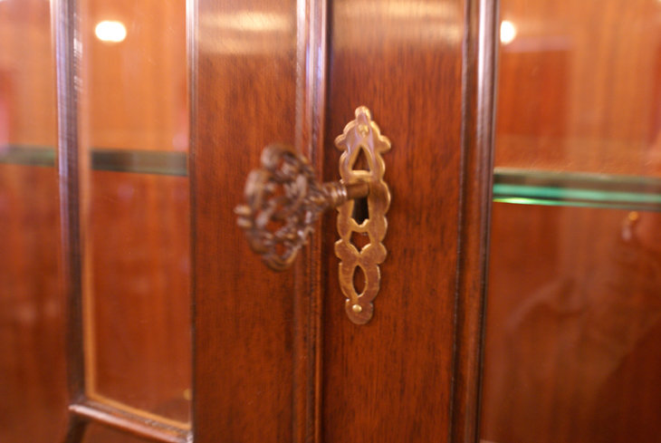 Four Door Mahogany Breakfront China Cabinet