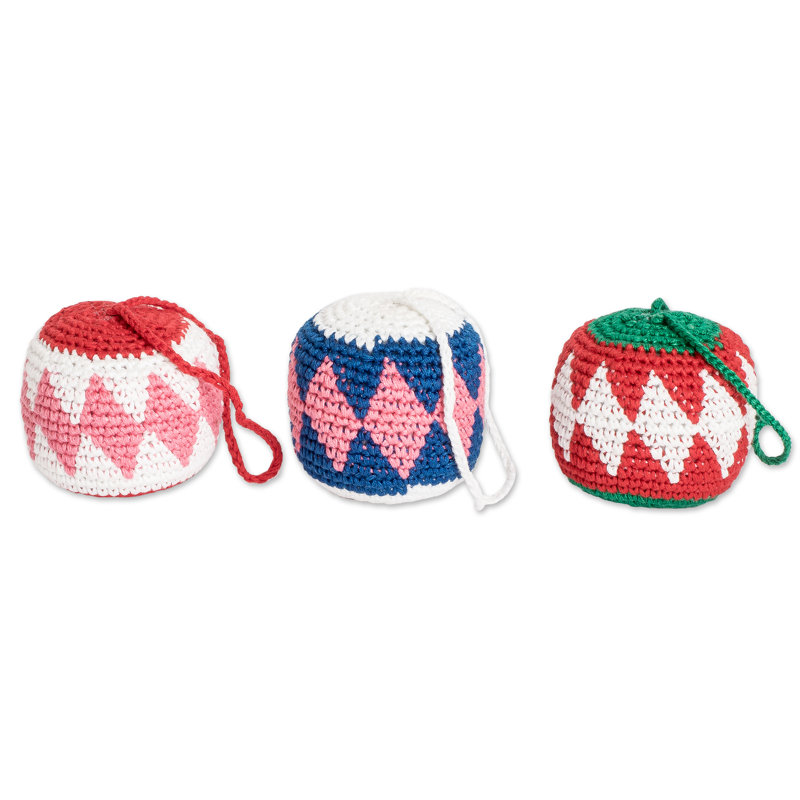 2'' Handmade Geometric Shapes Cotton Holiday Shaped Ornament