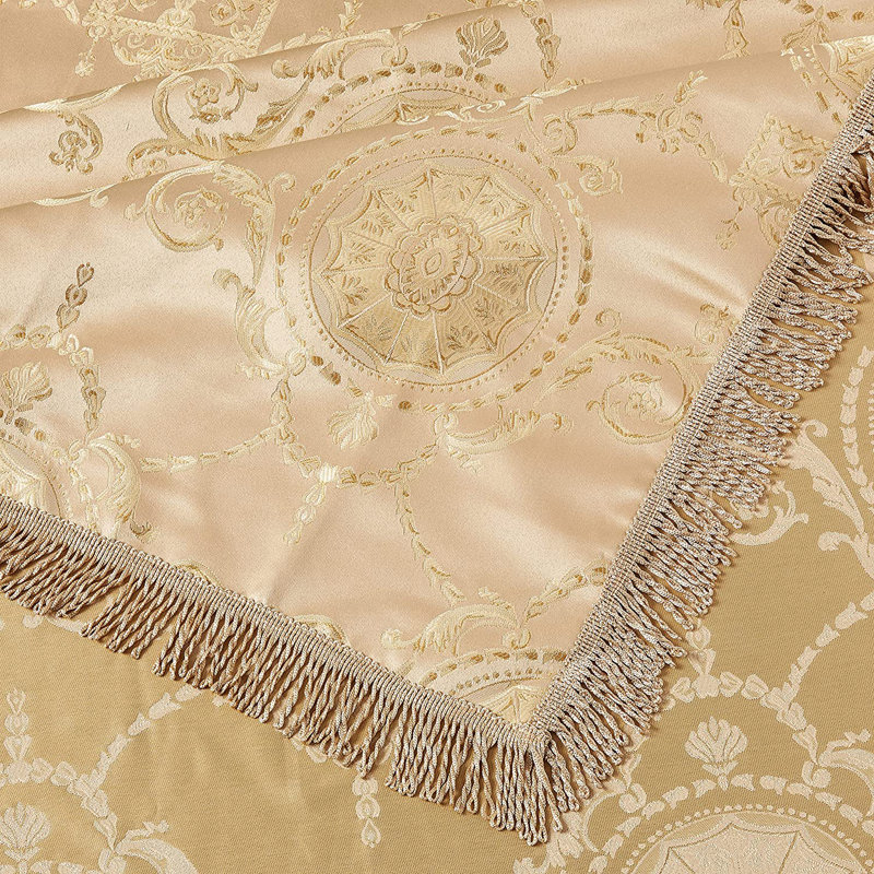 Bloch Floral Tablecloth, 60" W x 102" L, Gold