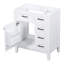 Armoire de meuble-lavabo 30 po - blanc avec tablettes de tiroir en bois d'hévéa massif et design élégant assemblage autoportant à structure stable requis-212100774