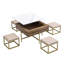 Ensemble de tables basses à plateau relevable moderne avec rangement et 4 repose-pieds