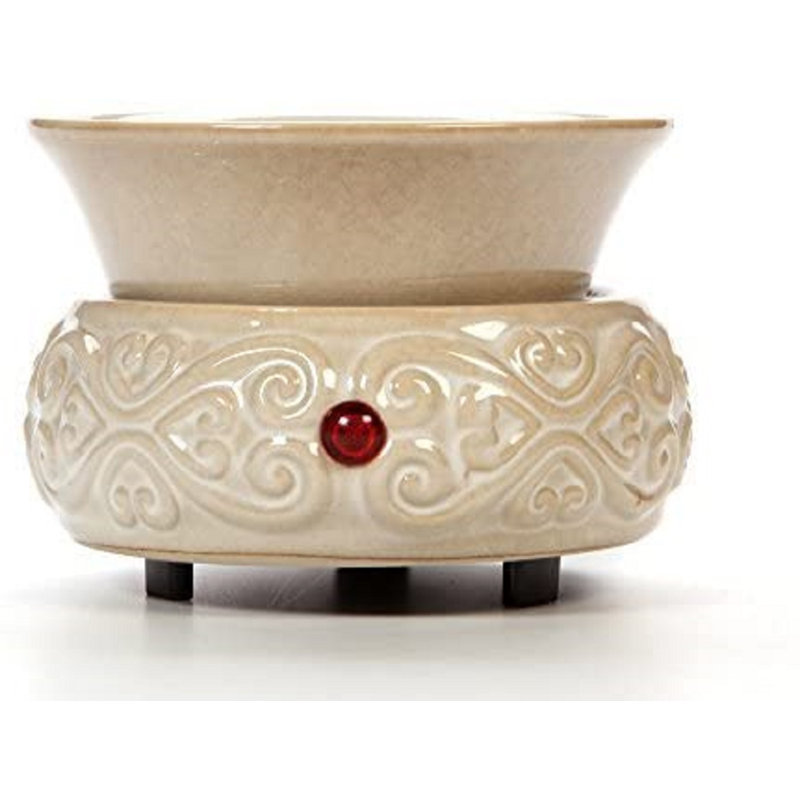 Hosley Cream Ceramic Electric Warmer for Fragrance Candle Wax Liquid Potpourri Ideal for Spa and Aromatherapy Use Brand Wax Melts and Essential Oils and Fragrance Oils