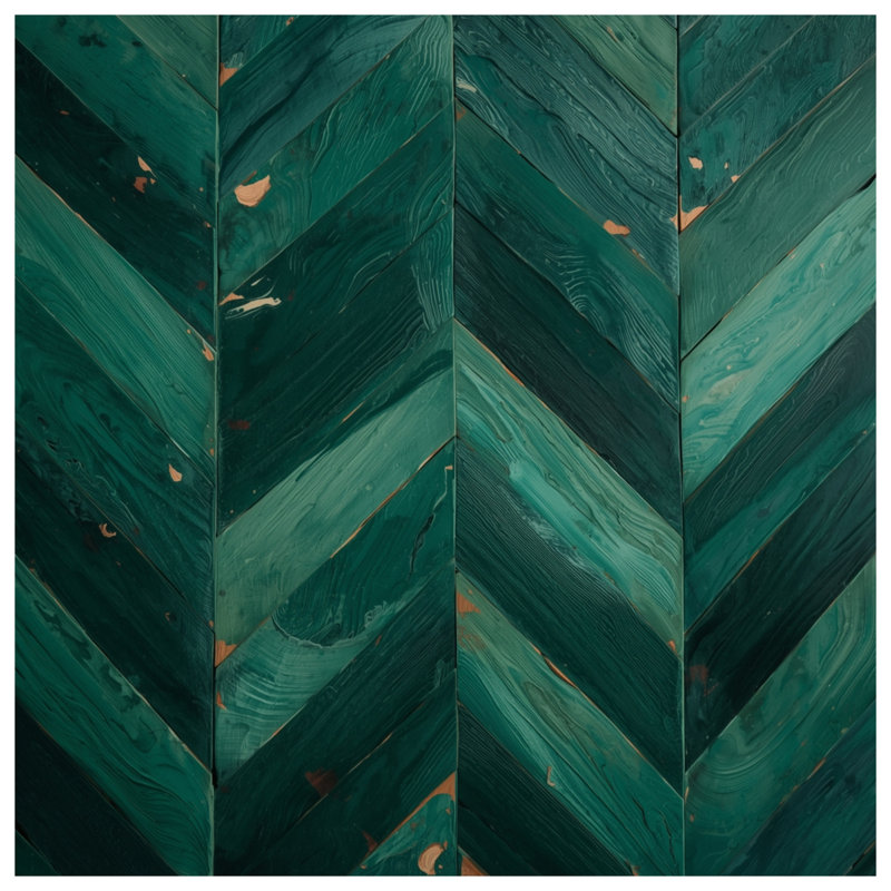 Coussins décoratifs en bois à chevrons verts, 20 po x 20 po