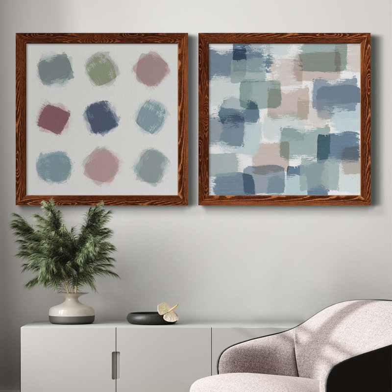 Dawn of Summer - Ensemble de 2 peintures sur toile encadrées, H 27,5 po x l 55 po x P 1,5 po, Érable encadré