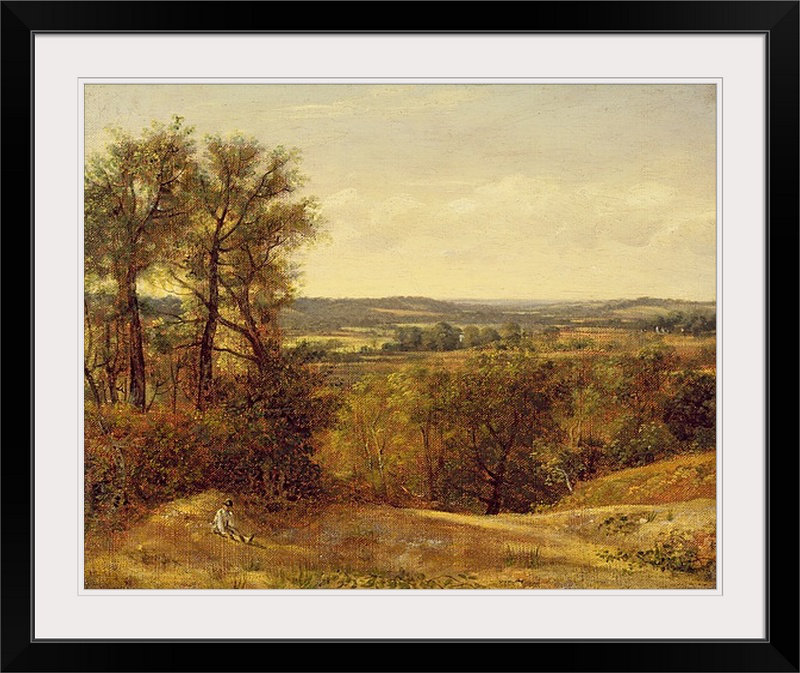 «Dedham Vale, c.1802» par John Constable - reproduction d'art, H 32 po x l 38 po x P 1 po, Cadre noir