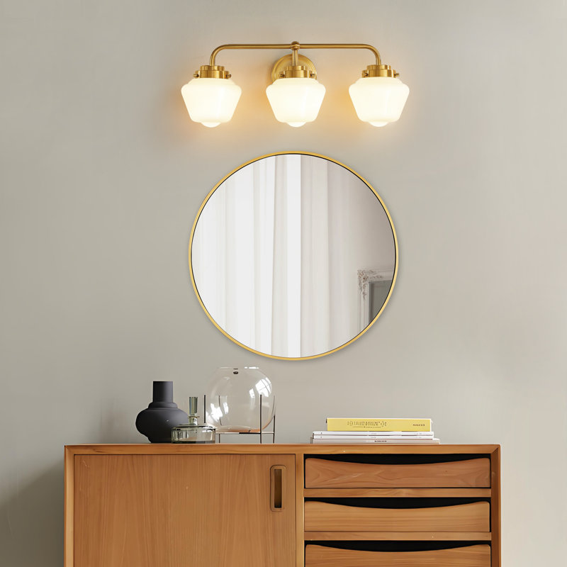 Éclairage pour salle de bain 3 lumières à intensité variable, Or brossé