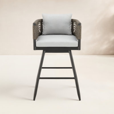 Haimes Metal Outdoor Stool with Cushion