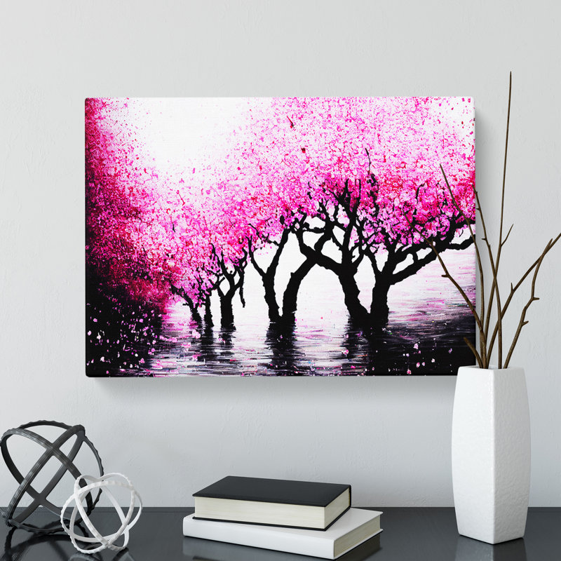 Cherry Blossom Tree - Wrapped Canvas Print, 50cm H x 76cm W x 3cm D