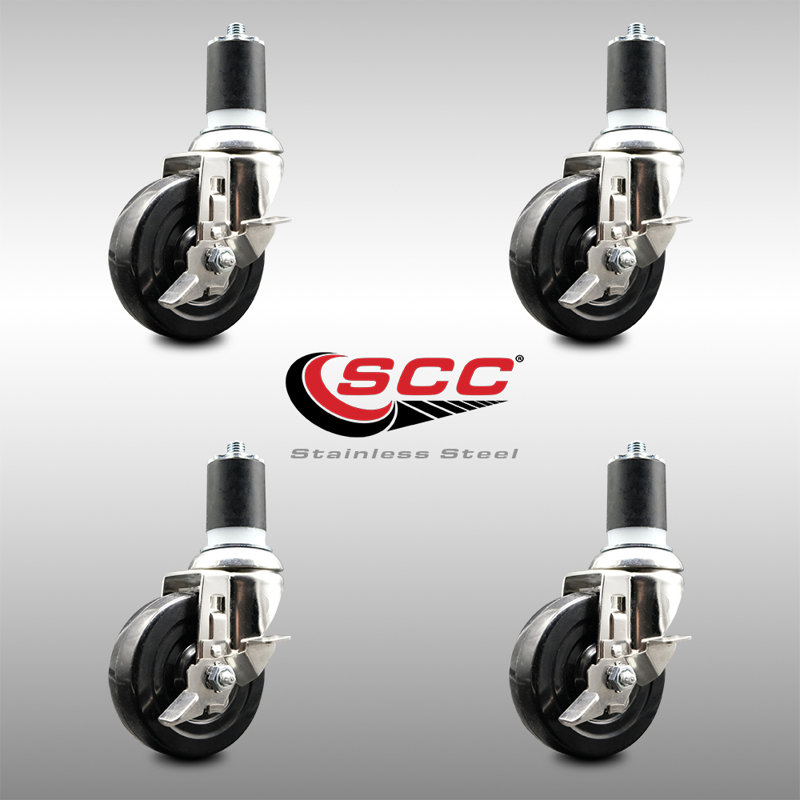 Jeu de roulettes extensibles en acier inoxydable 316SS