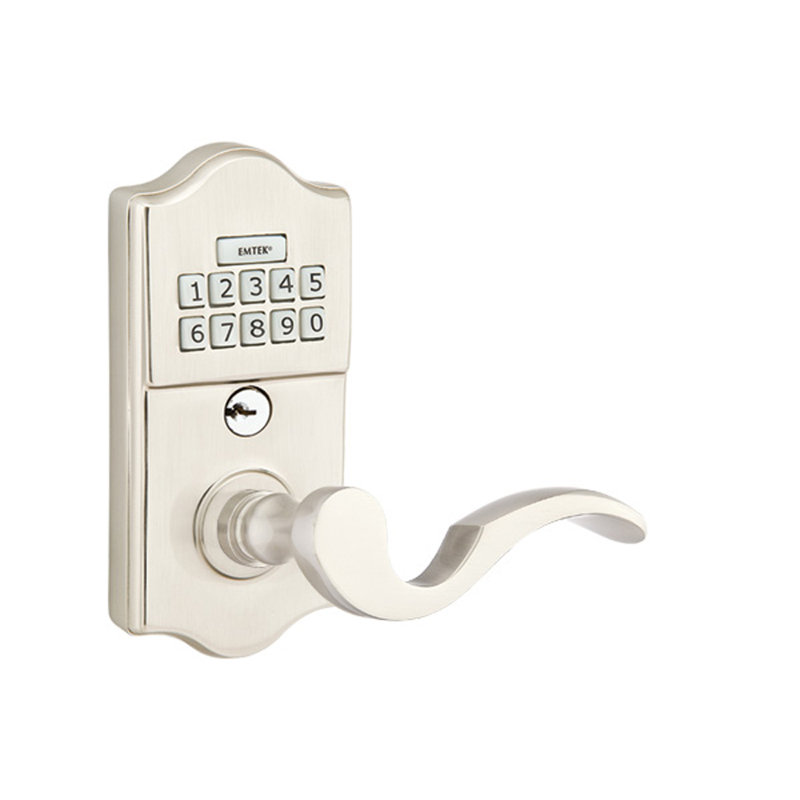 Levier de porte électronique classique sans clé, Côté droit, Nickel satiné