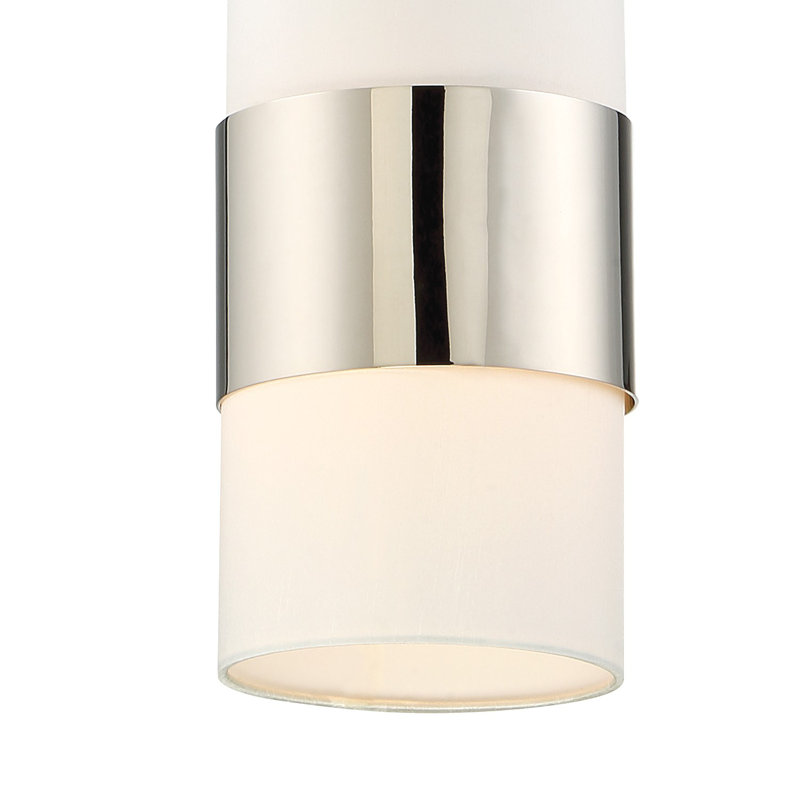 Luminaire tambour suspendu 1 lumière Ellicott, Nickel poli
