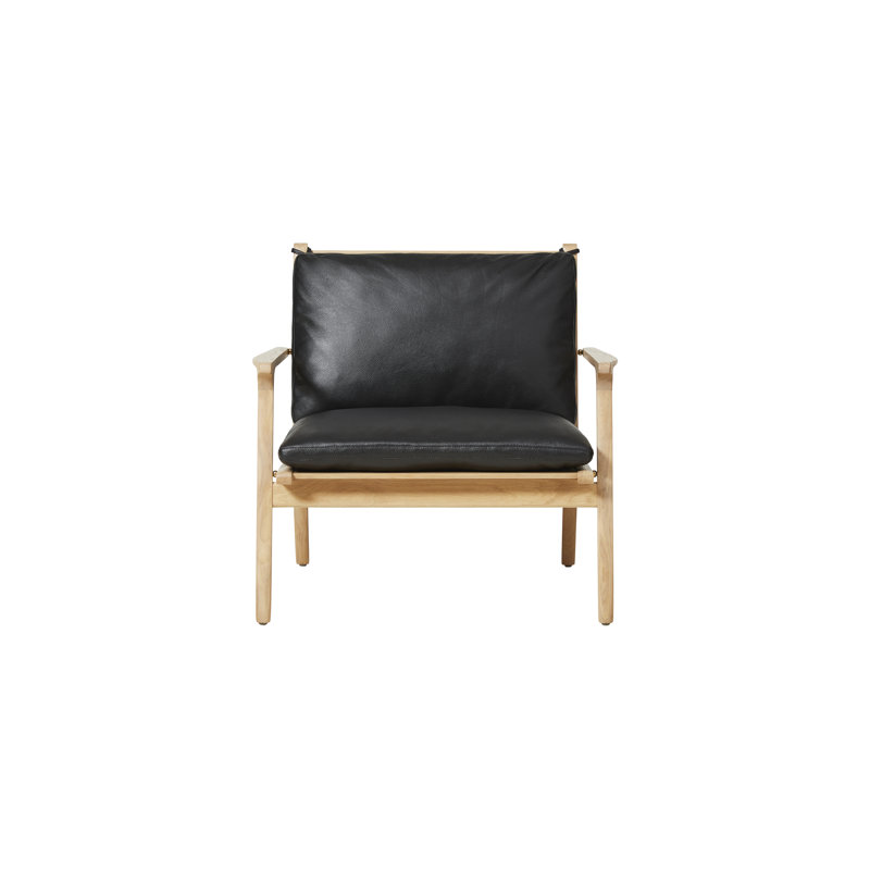 Ren Armchair, Omega Black Leather/Natural Oak