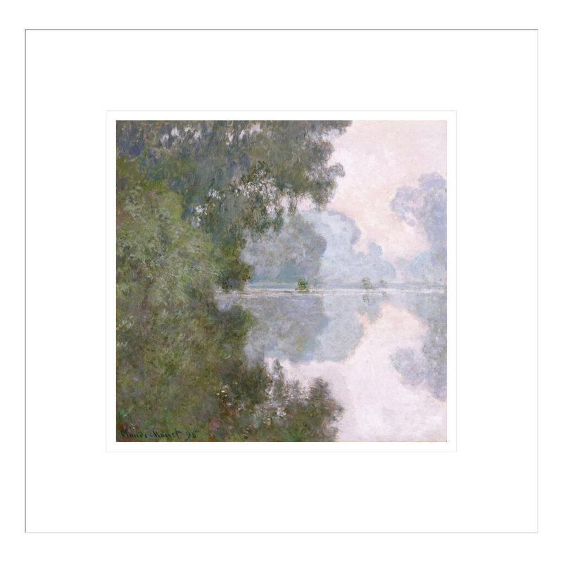 «Morning on the seine prés de Giverny» par Claude Monet, Claude Monet, impression giclée encadrée, H 13,75 po x l 13,99 po