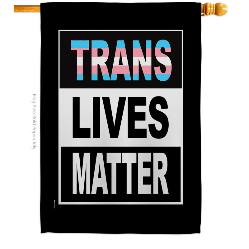 Polyester à 2 faces 40 x 28 po trans Lives Matter Drapeau pour la maison