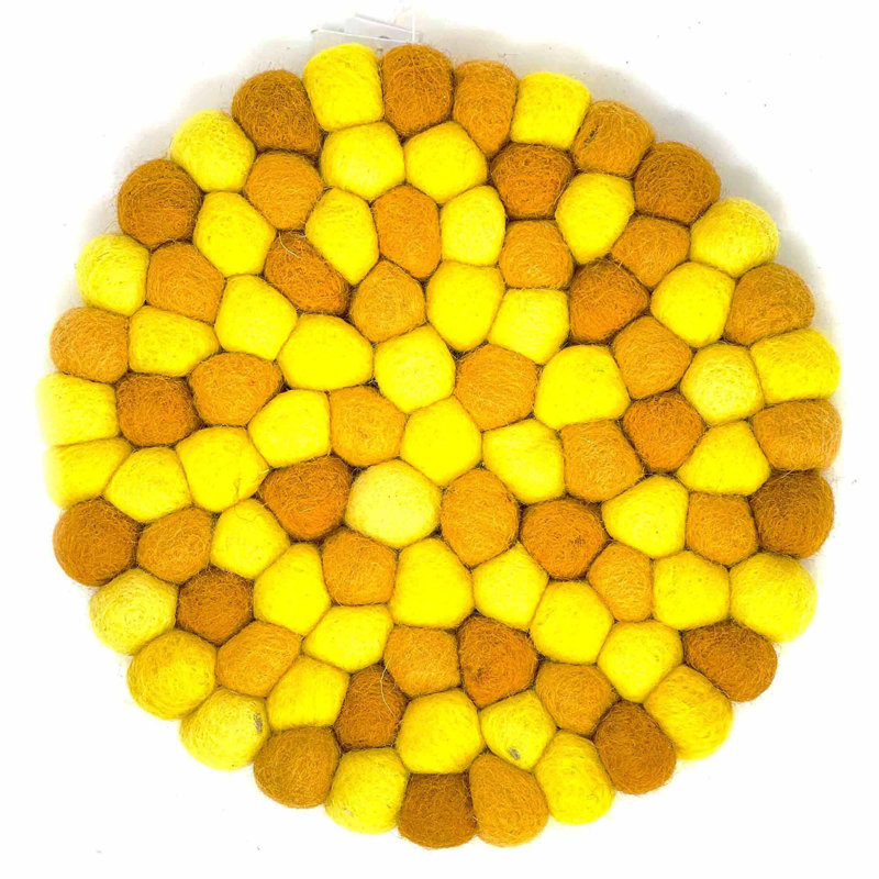 5006Trivets Round 1 Piece Trivet, Mustard Medley