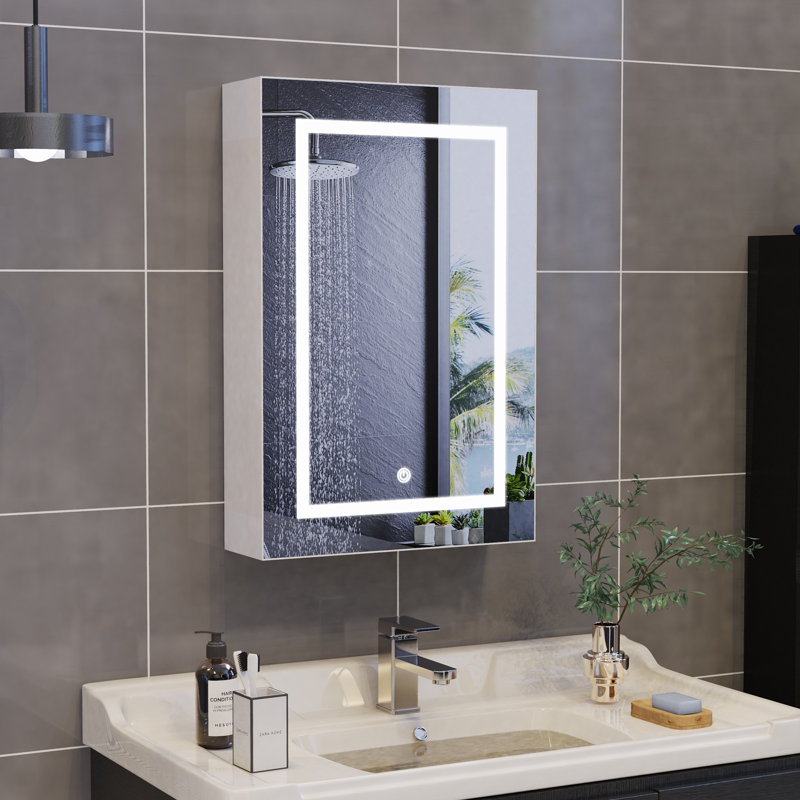 50mm W 70mm H Wall Mounted Required Medicine Cabinet Mirror Adjustable