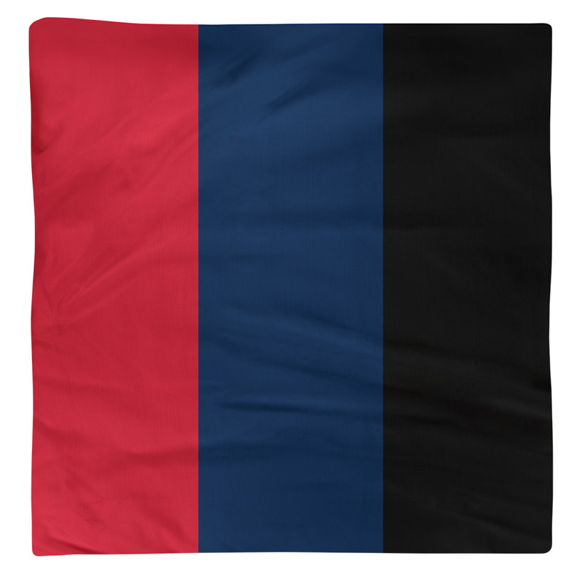 Striped Square Napkin, 22" x 22", Red/Blue/Black, Cotton Twill