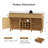 60" Fluted Wine Bar Cabinet, Modern Liquor Whiskey Coffee Station with Wine Rack and Glass Holder, Bar Hutch Adjustable Shelves, Coffee Bar Cabinet for Living Room, Kitchen, Entryway-619826446