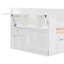 Grand lit de jour avec bureau amovible, tiroirs de rangement et table d'appoint hydraulique, blanc-812242753-812242755