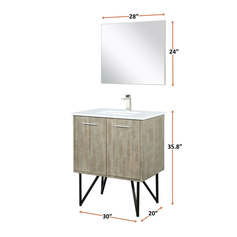 Lancy 30 in W x 20 in D Bath Vanity Faucet Set, White Cultured Marble