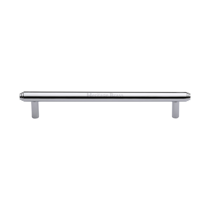 Heritage Brass Heritage Cabinet Pull Stepped Design, Polished Chrome, 16cm H x 11cm W x 19.2cm D