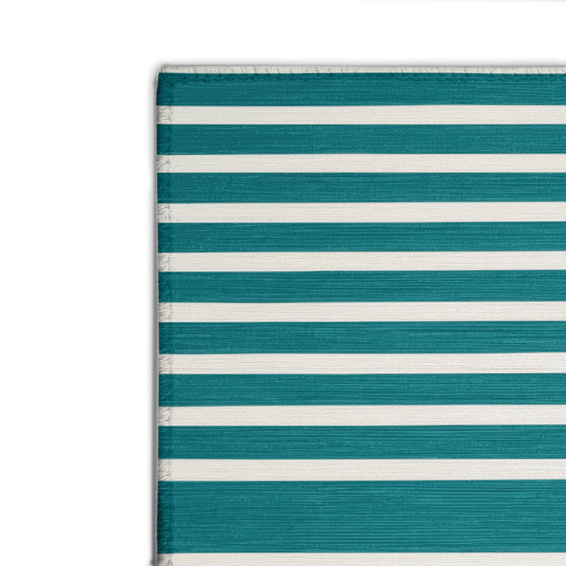 Tapis intérieur / extérieur vert HorizontalStripes, Rectangulaire 2 pi x 3 pi
