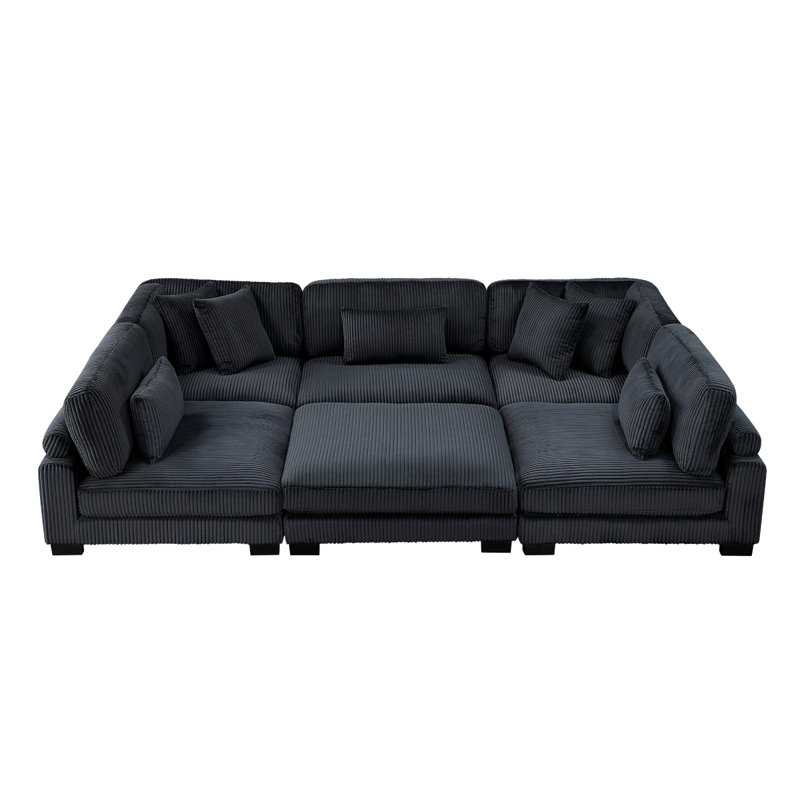 Canapé modulaire avec repose-pieds 6 pièces Traverse