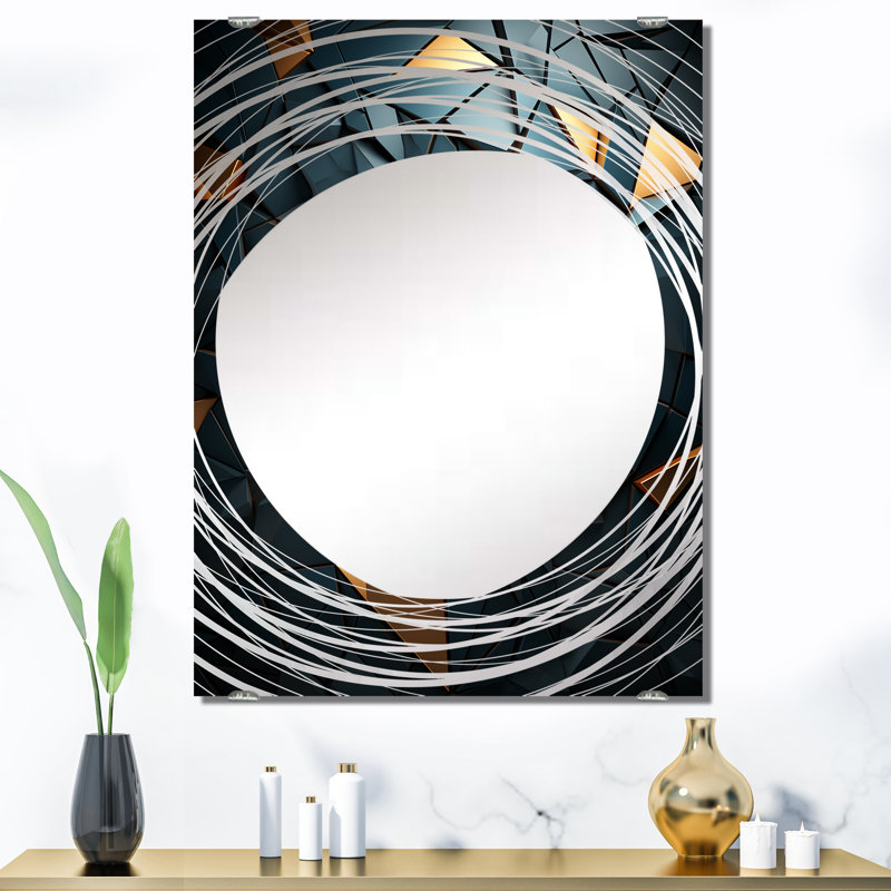 Sassone - Miroir mural à carreaux abstraits MIR137396, 40 po x 30 po