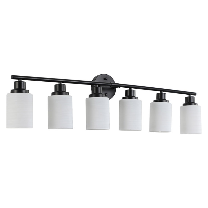 Brushed Nickel Modern Vanity Light with Frosted Glass Shades