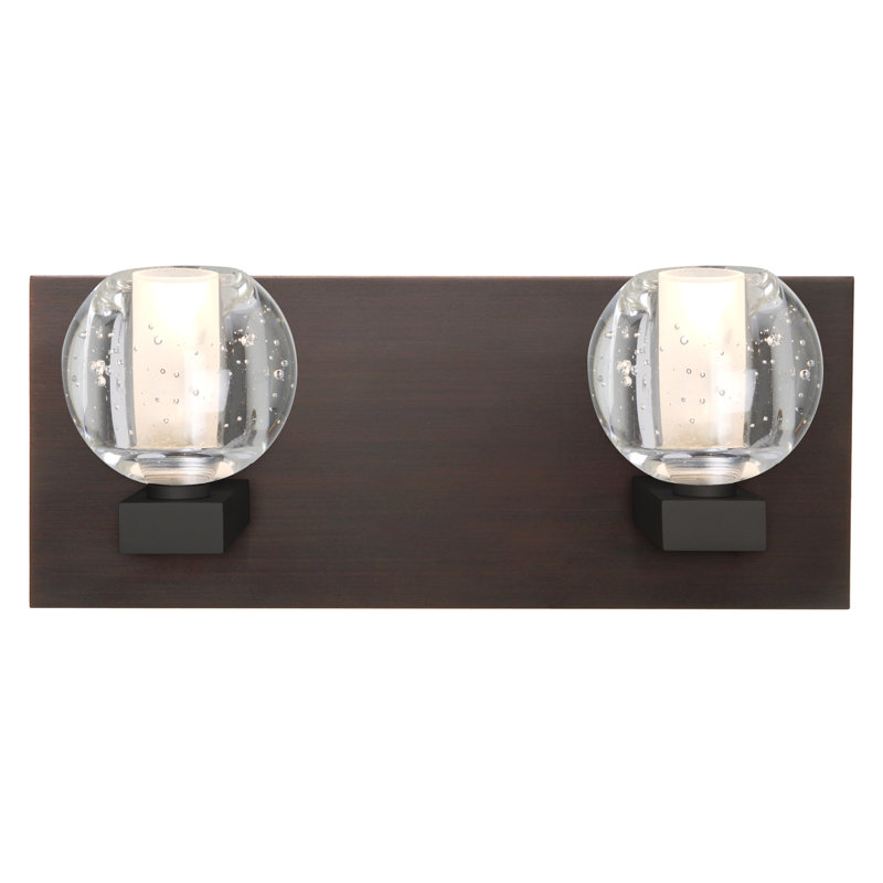 Dayna 2 - Light Dimmable Vanity Light, Satin Nickel, Bubble, Halogen