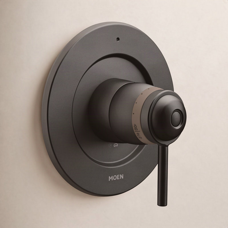 Ensemble de garniture de robinet de baignoire / douche ExactTemp sans valve Align, Noir mat