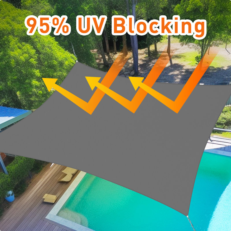 11'X29' Customize Rectangle Sun Shade Sail, Dark Gray