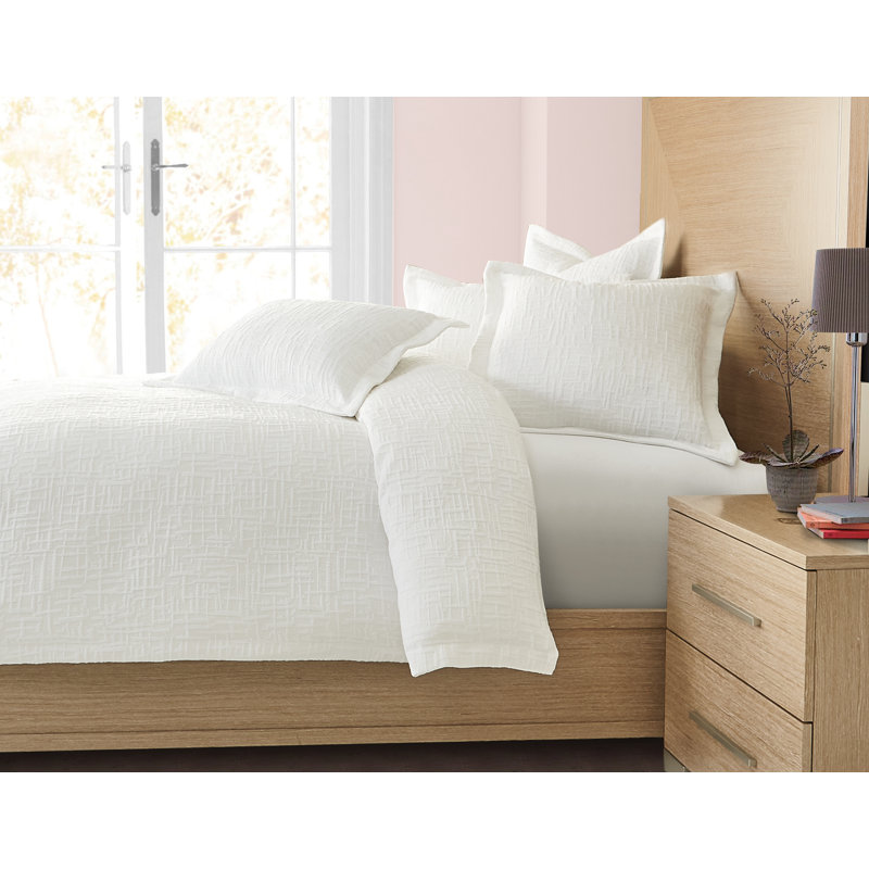 Hillton Duvet Set, White, King Duvet Cover + 5 Shams