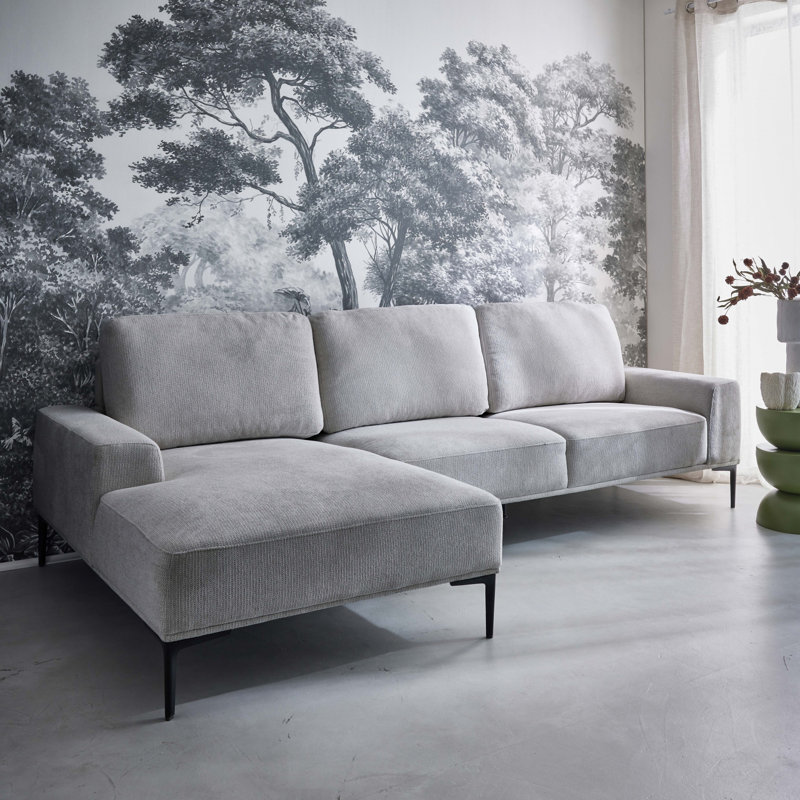 Citally 3 Seater Sofa & Chaise, Light Grey