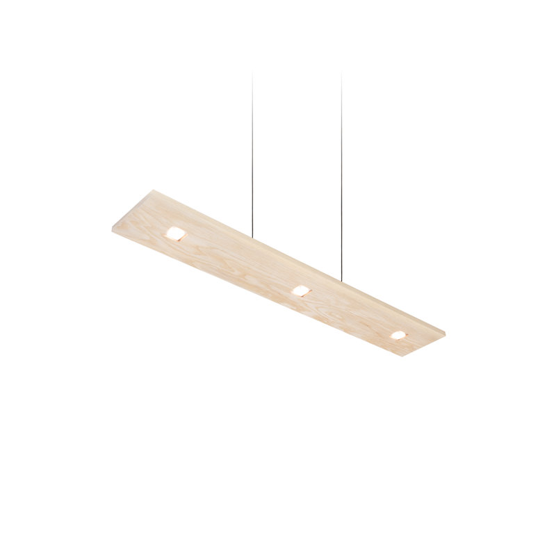 Vix Dimmable LED Pendant, 3500K, 0.75" H x 48" W x 8" D, White Washed Oak