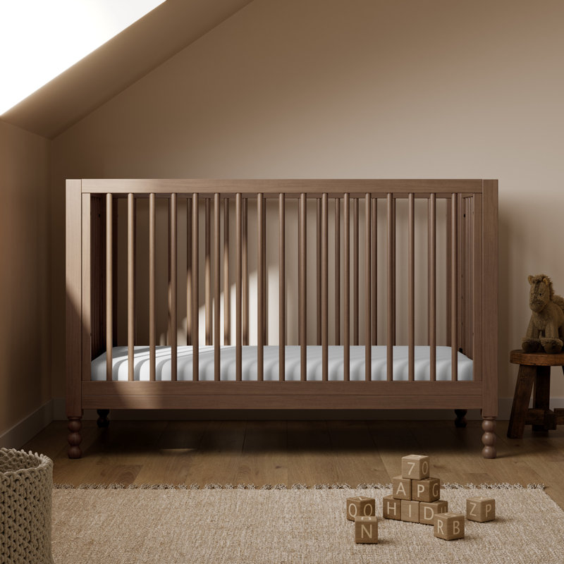 Rio 5-in-1 Convertible Crib with Toddler Guardrail, Hazelnut