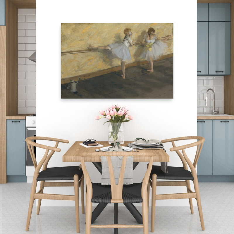 «Dancers pratiques au bar», impression d'art mural classique contemporain, H 32 po x l 48 po