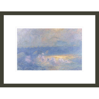 Waterloo, effet de soleil avec fumée par Claude Monet, impression giclée sur cadre