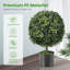 22 po Faux buis topiaire boule en pot plante d'intérieur / extérieur