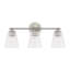 Meuble-lavabo 3 lumières l 23 po x H 9,5 po en laiton vieilli avec verre bullé transparent-70886251