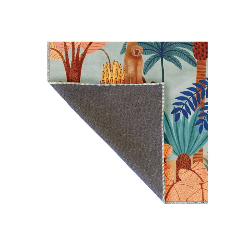Tapis décoratif à motif de singe suspendu lavable, Sous-tapis rectangulaire 4 pi 7 po x 6 pi 7 po inc