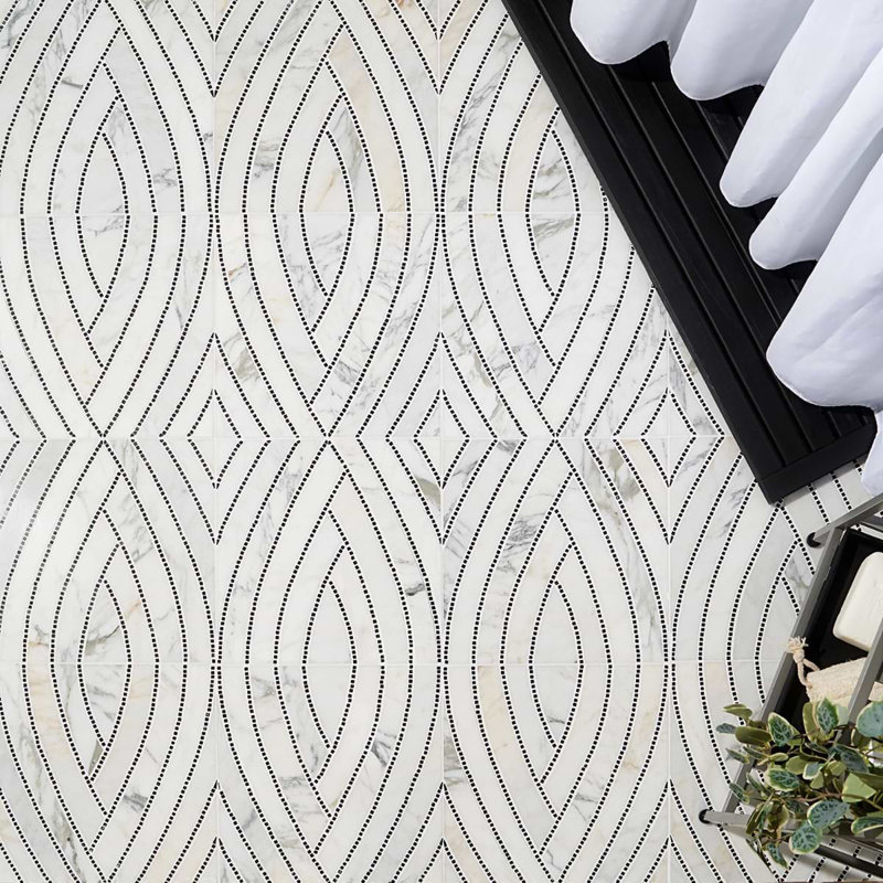 Krista Watterworth New Palm Beach 12x12 Polished Marble Mosaic Tile