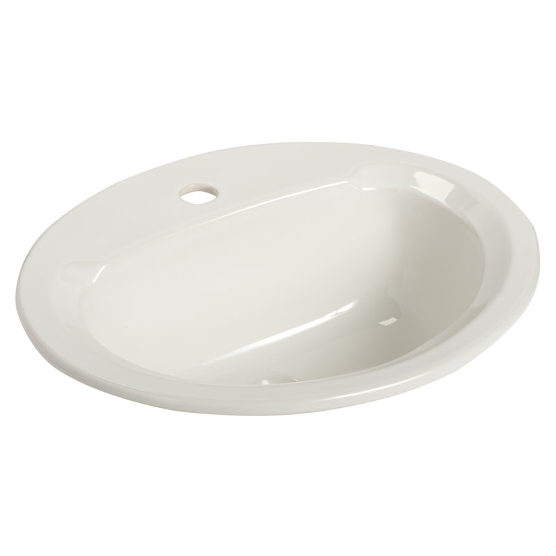 Lavabo de salle de bain ovale encastré en porcelaine vitreuse avec trop-plein Maverick II, Monotrou