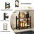 Desktop Bookshelf, 4-Tier Stackable Narrow Bookcase, Adjustable Industrial Desk Organizer & Hutch - Rustic Brown Wood Desktop Book Organizer for Living Room, Bedroom & Home Office-1109680735
