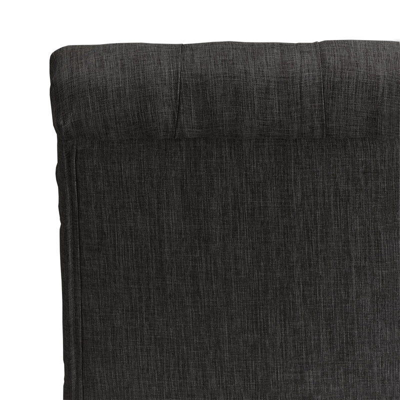 Chaise d'appoint rembourrée et capitonnée Ameriga, Tissu gris foncé, Gris