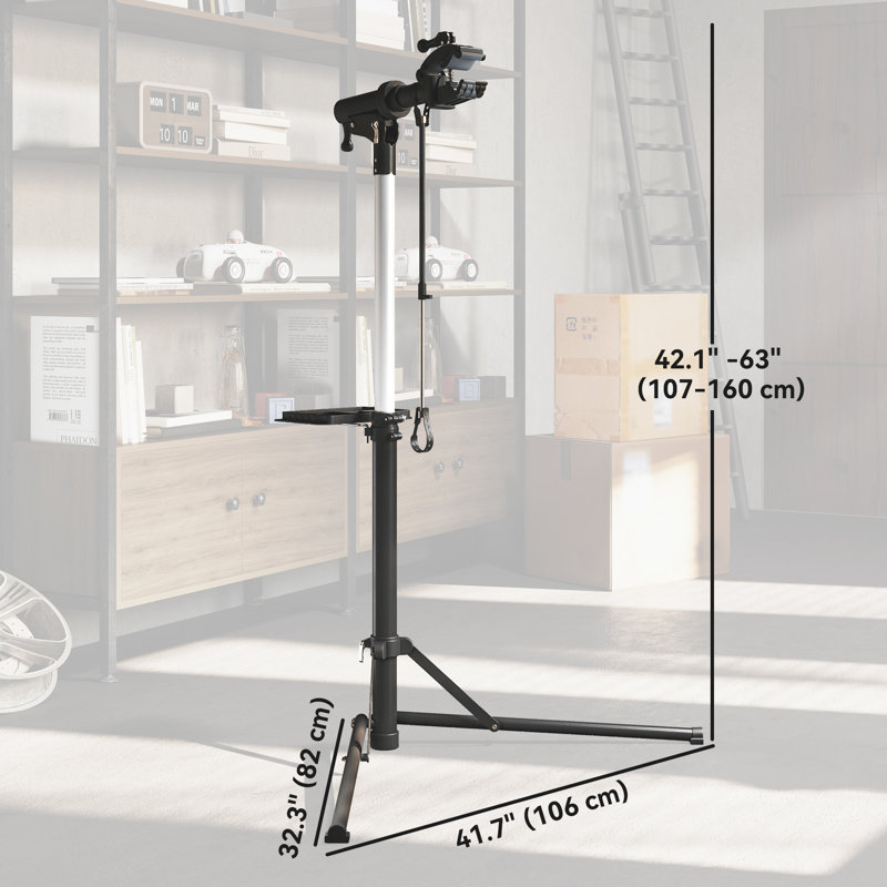 Support de réparation de vélo (88 lb maximum), réglable en hauteur, pliable