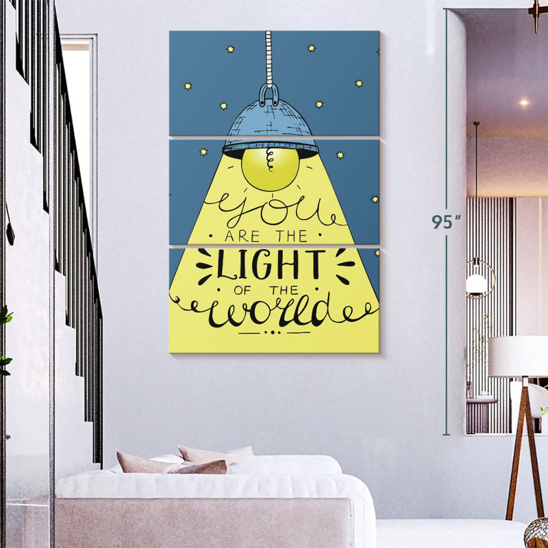 Lumière du monde verset biblique, H 74 po x l 48 po
